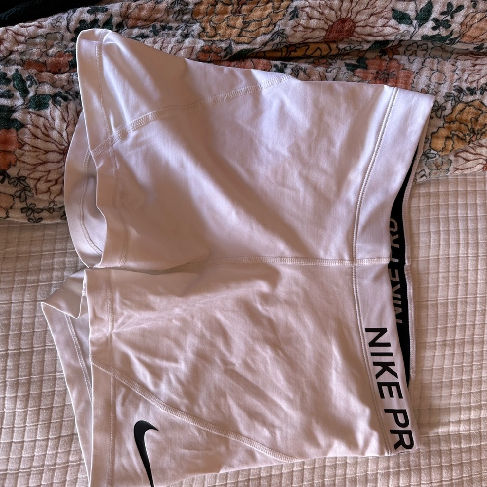 Nike Pro White Athletic Shorts